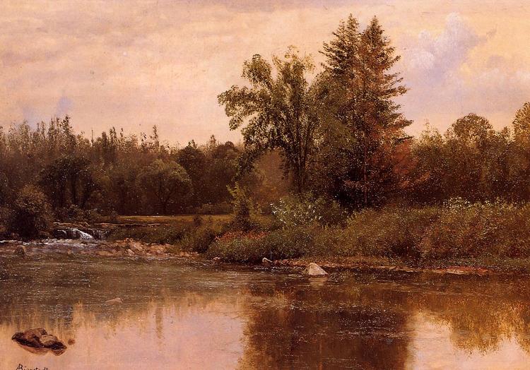 Albert Bierstadt Oil Painting Landscape, New Hampshire - Click Image to Close